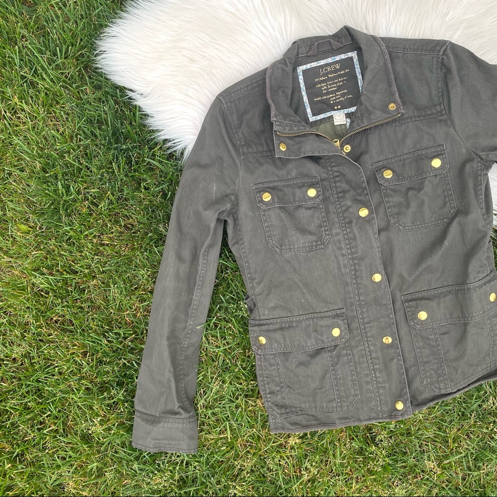 J. Crew Factory Green relaxed boyfriend Downtown Field Utility Jacket small
